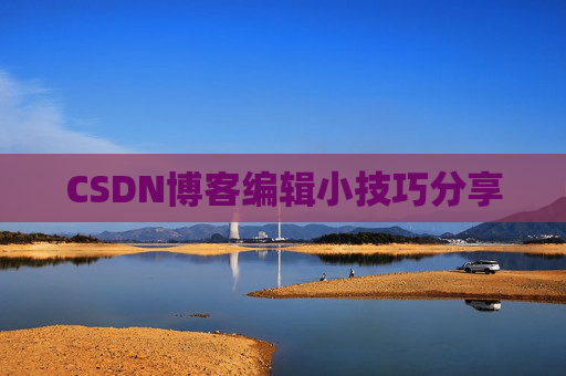 CSDN博客编辑小技巧分享